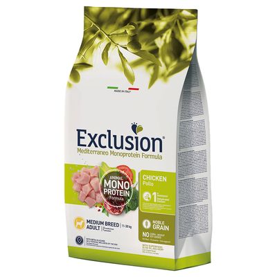 Alimento secco Exclusion Noble Grain Pollo 12 kg per cani adulti di taglia media Alimento secco Exclusion Noble Grain Pollo 12 kg per cani adulti di taglia media
